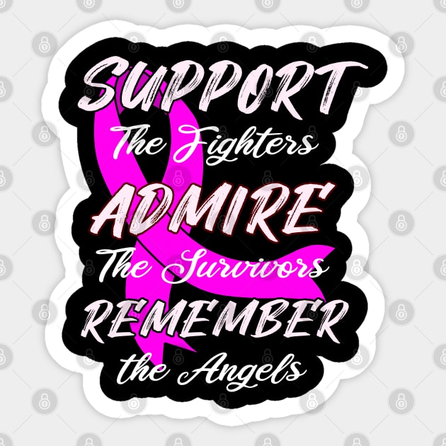 Support Breast Cancer Awareness Print Sticker by Linco